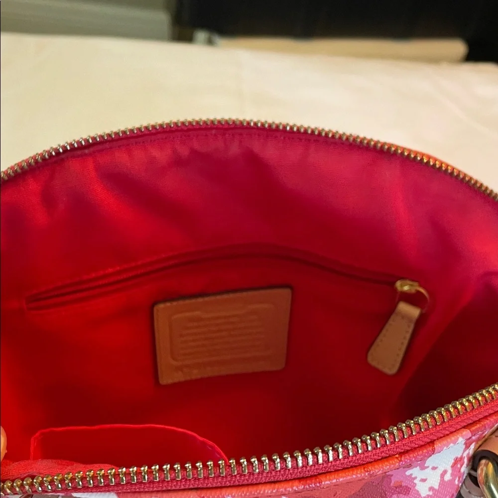 Coach Pink and White Floral Crossbody Bag - Picture 2 of 3